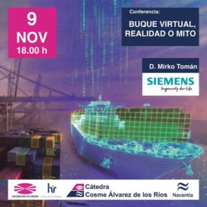 onferencia da Cátedra Cosme Álvarez de los Ríos: "Buque Virtual. Realidade ou Mito" impartida polo executivo de desenvolvemento en Siemens, Mirko Tomán.