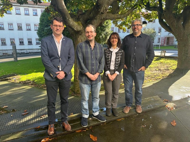 de esquerda a dereita, Feliciano Fraguela, Julio Barreiro, Sonia Zaragoza e Vicente Díaz no Campus Industrial de Ferrol da Universidade da Coruña